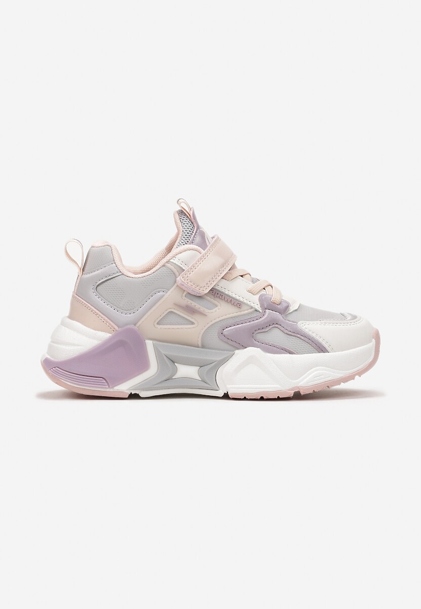 Różowe Buty Sportowe Sneakersy na Tłoczonej Piankowej Podeszwie Rielana 1