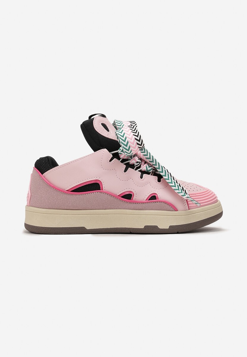 Sneakers Roz Cristen cu Șiret Decorativ și Inserție pe Limbă 3