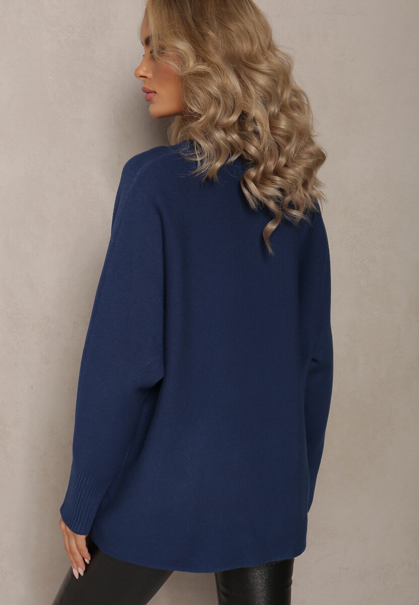 Niebieski Sweter z Miękkiej Dzianiny Aldozia 3