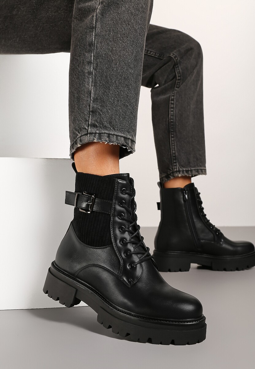 Botine Negre în Stilul Lucrătorilor Grunge Eiase 2