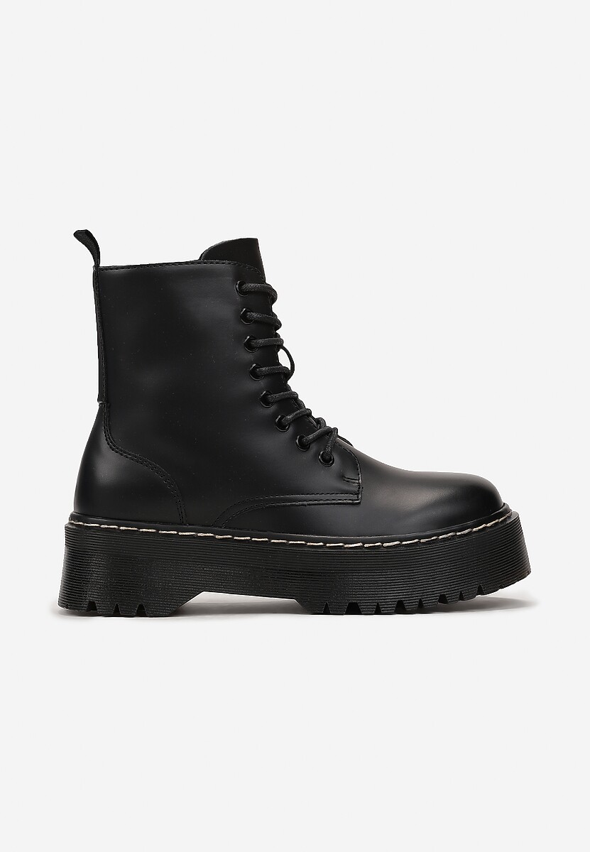 Botine negre pe platformă în stilul muncitorilor Marixana 3
