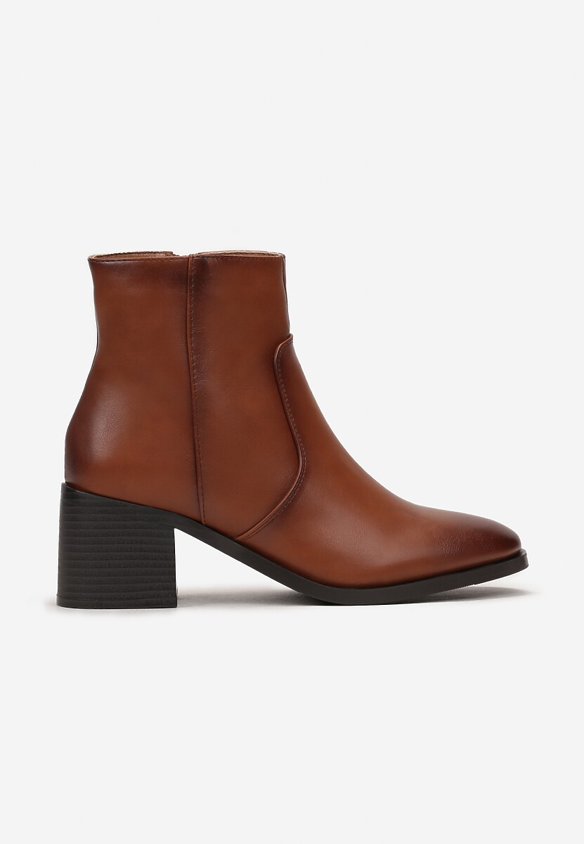 Botine maro clasice cu toc Ominorda 3