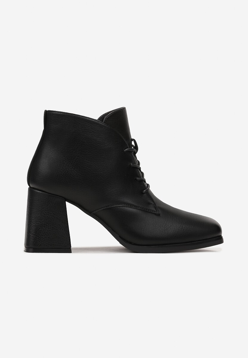 Botine Negre cu Toc Bloc din Piele Ecologică Alirenna 3