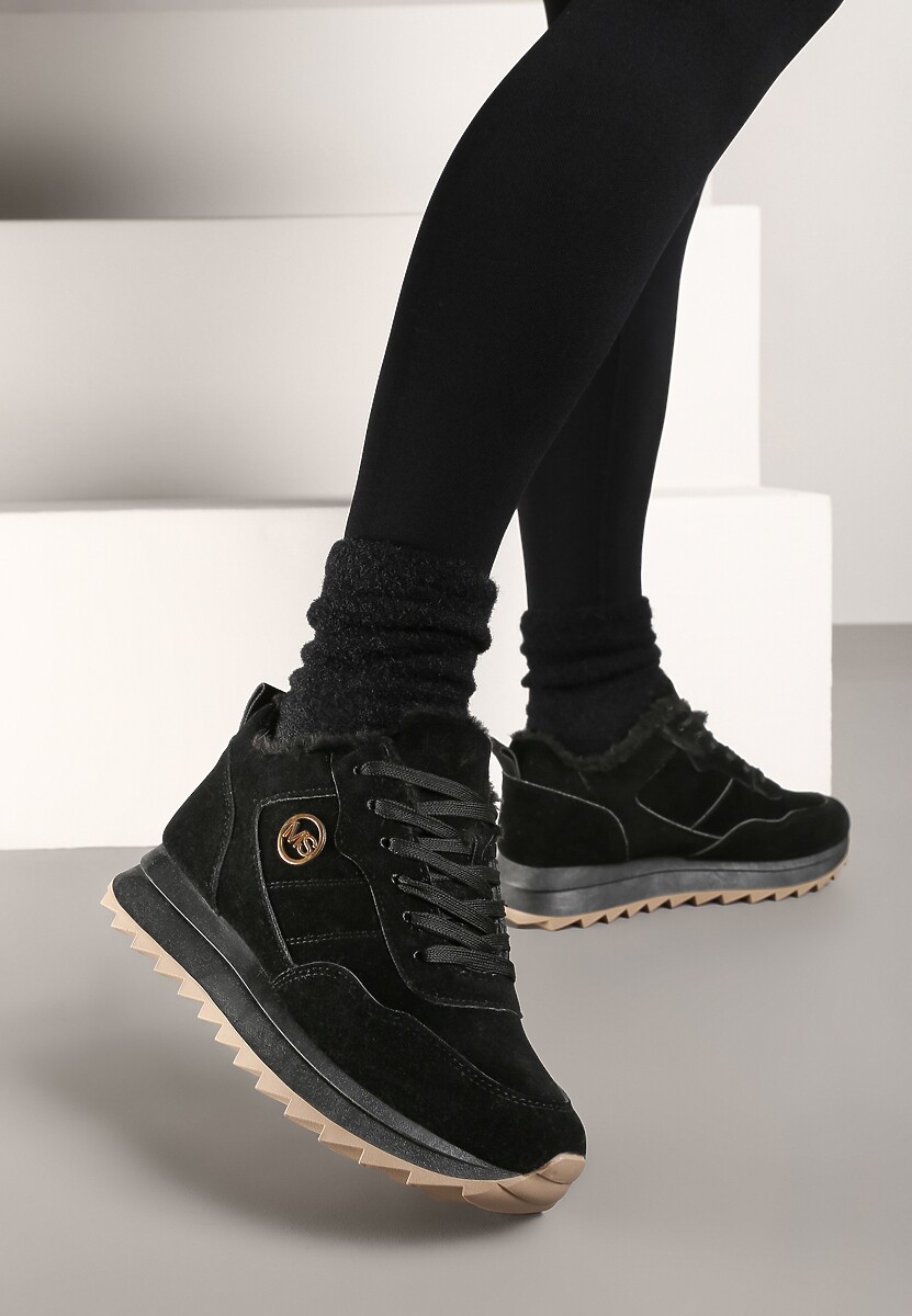 Sneakersi călduroși negri pe platformă Appopis 3