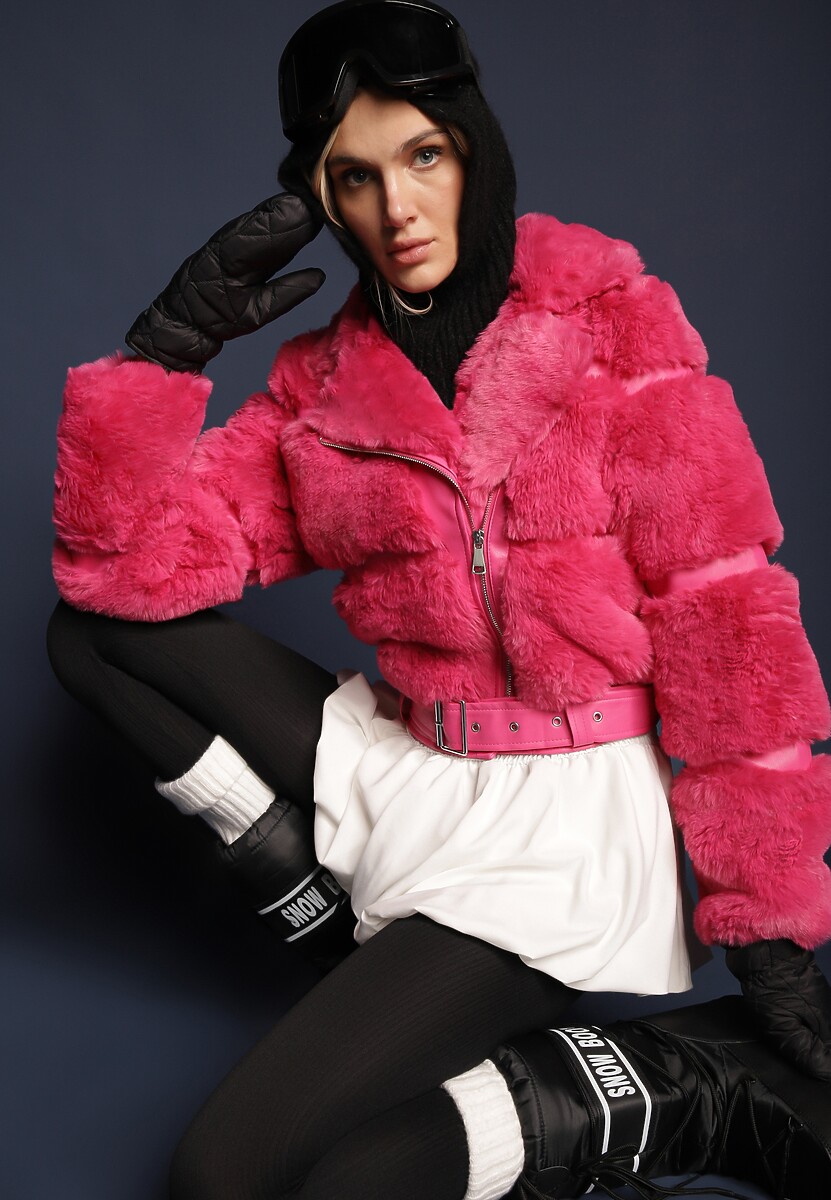 Jachetă Fucsia cu Blană Shetty 1