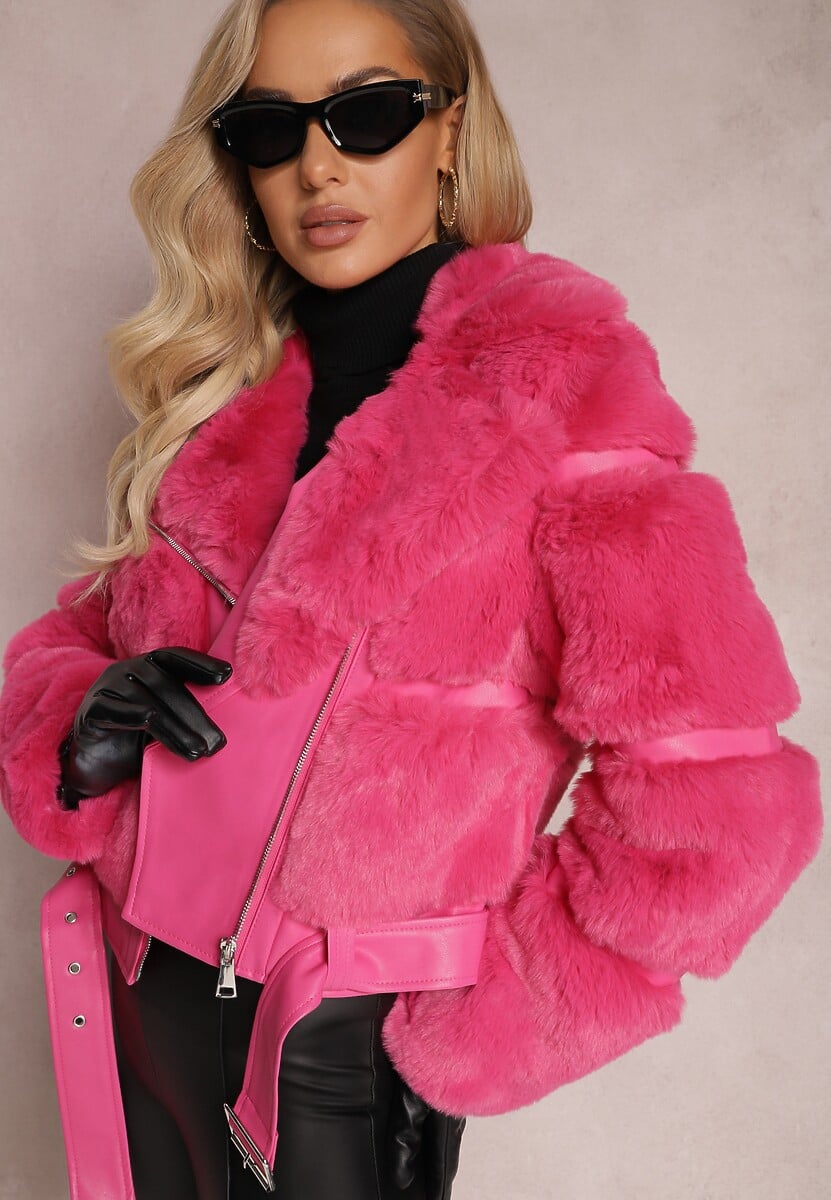 Jachetă Fucsia cu Blană Shetty 3