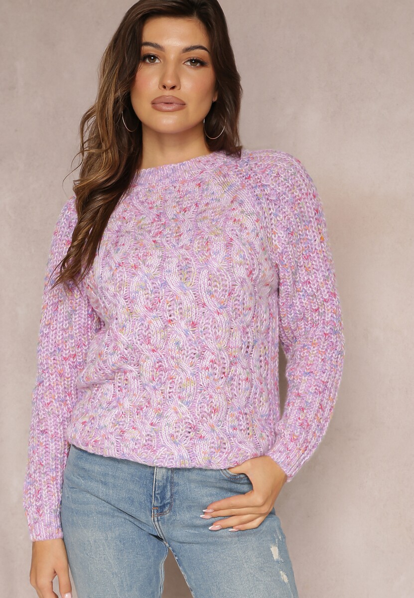 Pulover Violetă Împletitură Ornamentală Velioha 2