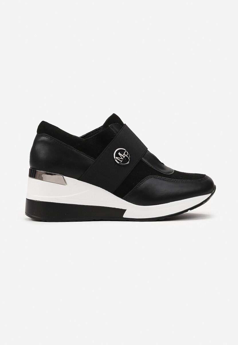 Czarne Sneakersy na Koturnie Chikela 3