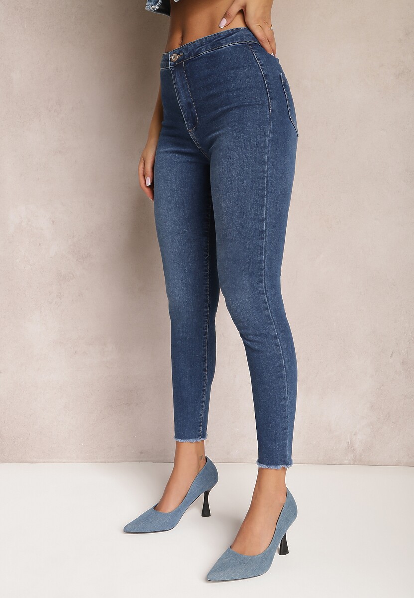 Granatowe Jeansy Skinny High Waist Vivizo 1
