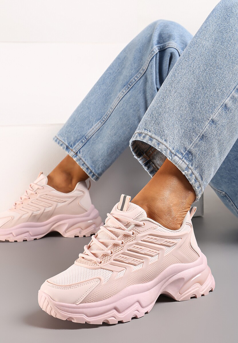 Sneakers Roz Amrogia pe Platformă Joasă cu Inserții Decorative 2