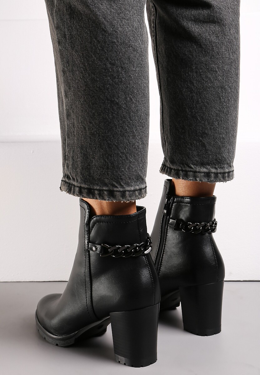 Botine negre cu toc Aranthea 2