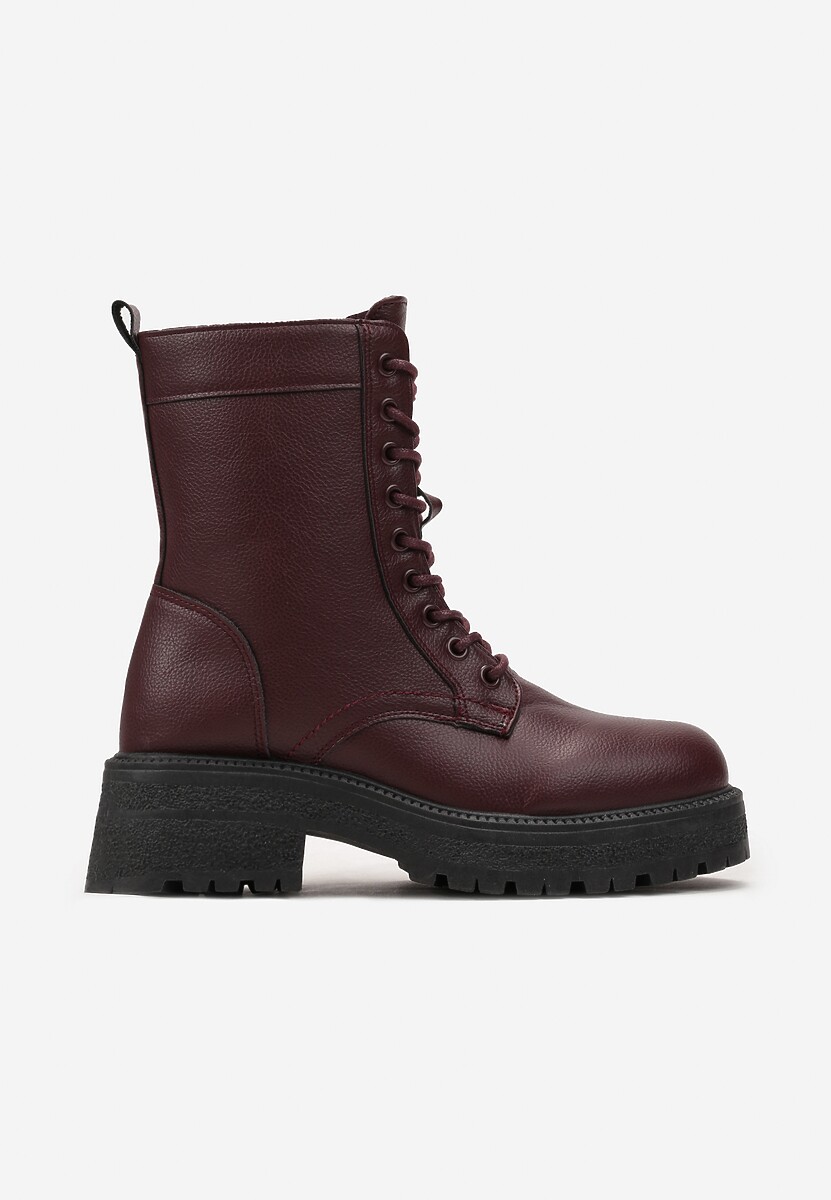 Botine bordo workery pe talpa groasa Fashia 3