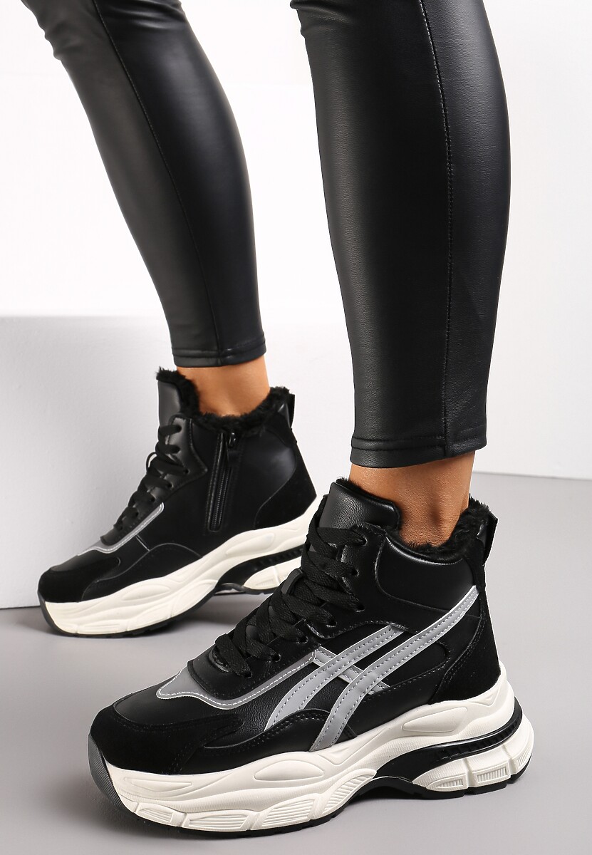 Sneakers Negri cu Talpă Groasă Luntris 2