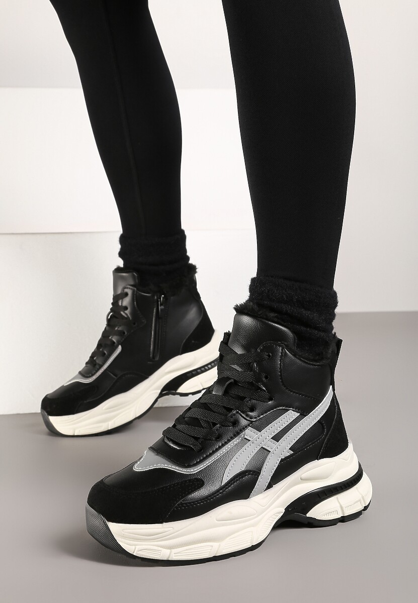 Sneakers Negri cu Talpă Groasă Luntris 3