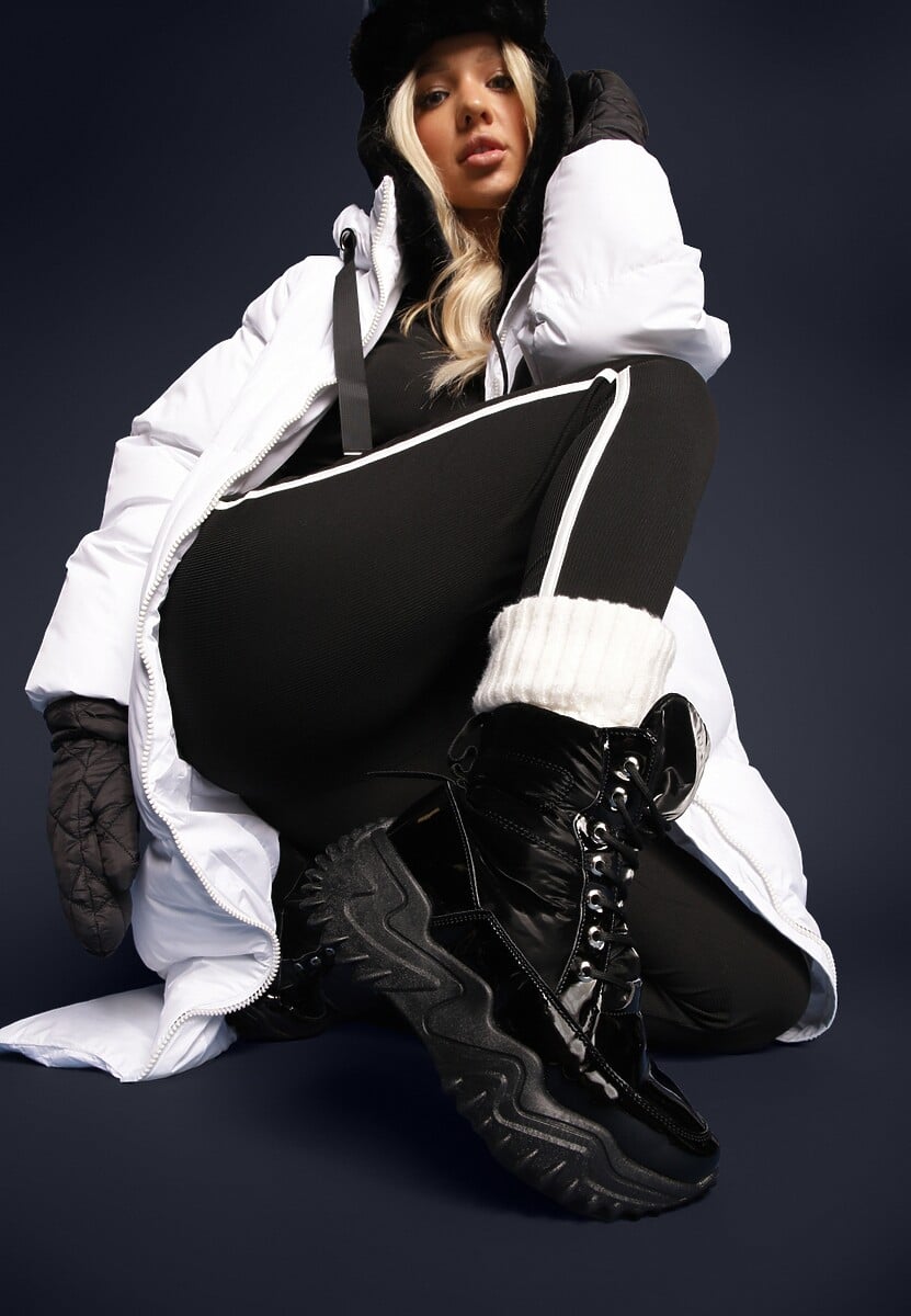 Sneakers negri căptușiți Melianira cu platformă și gleznă înaltă 1