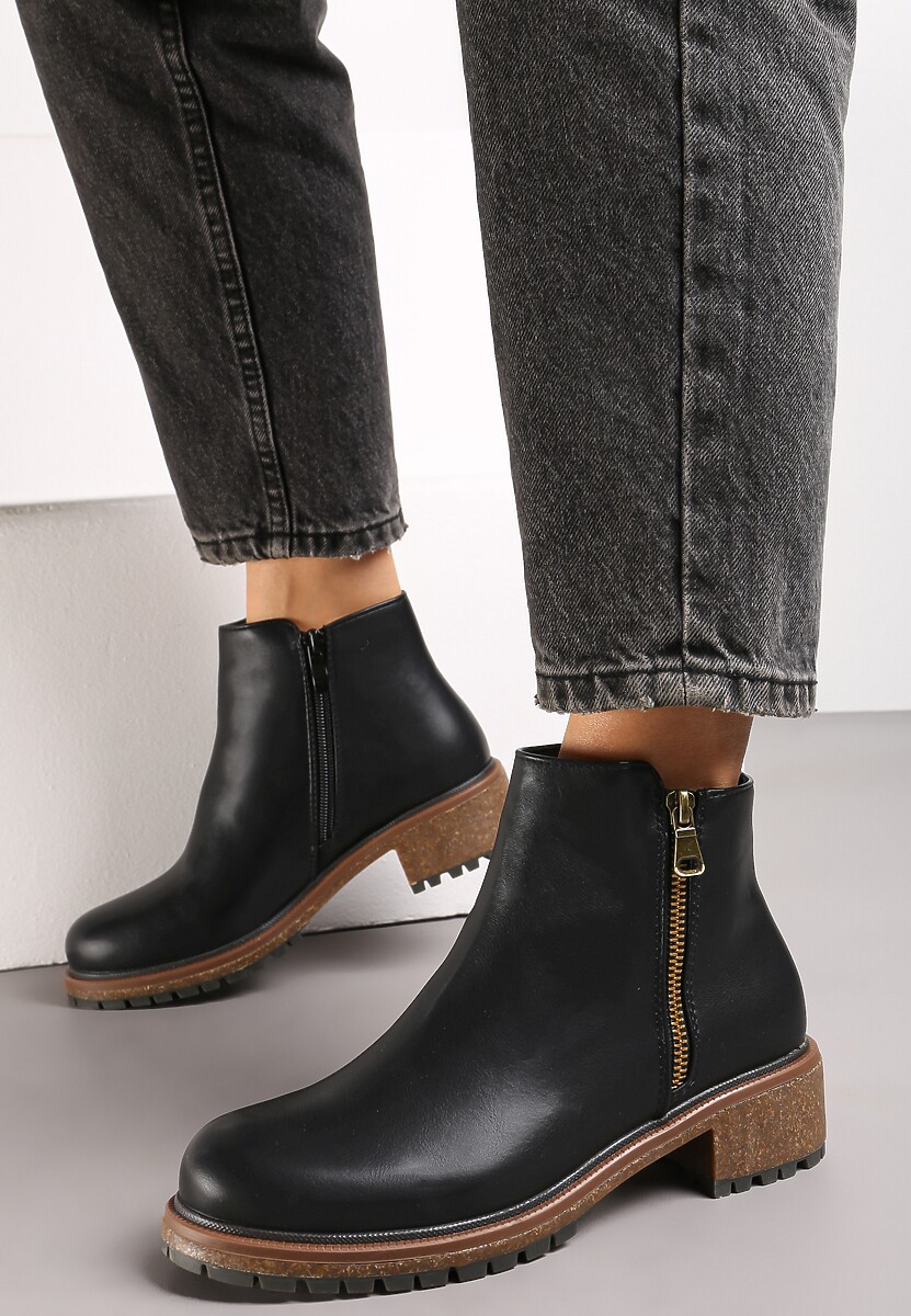 Botine Negre cu Fermoar Decorativ Mikacina 2