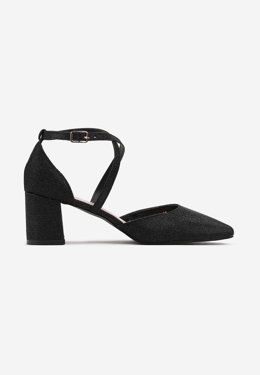 Negre cu Sclipici cu Toc Cui Stiletto Felaria 3