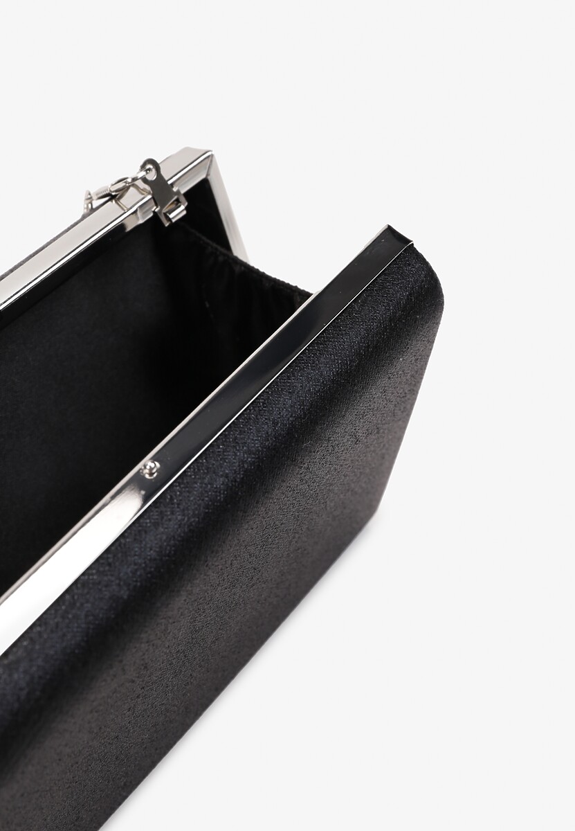 Poșetă Neagră Mică Tip Plic cu Lanț Florella 3