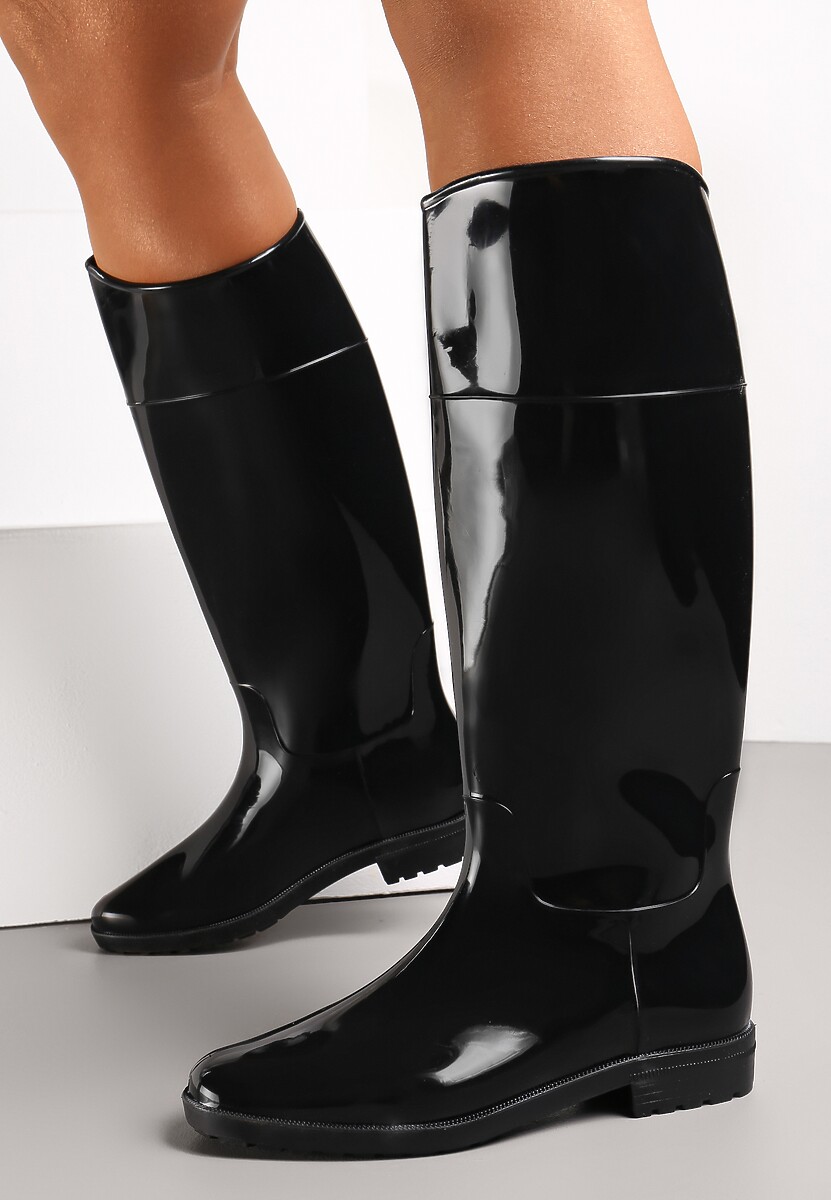 Cizme de cauciuc lacuite negre Serinea 1