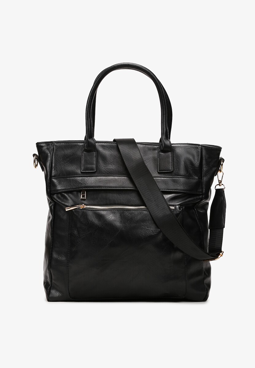 Geantă Shopper Neagră cu Curea din Material Erythra 1