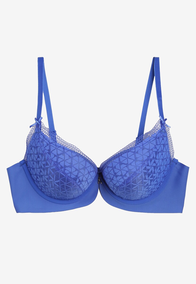 Sutien push-up bleumarin cu pandant delicat Ecrulia 2