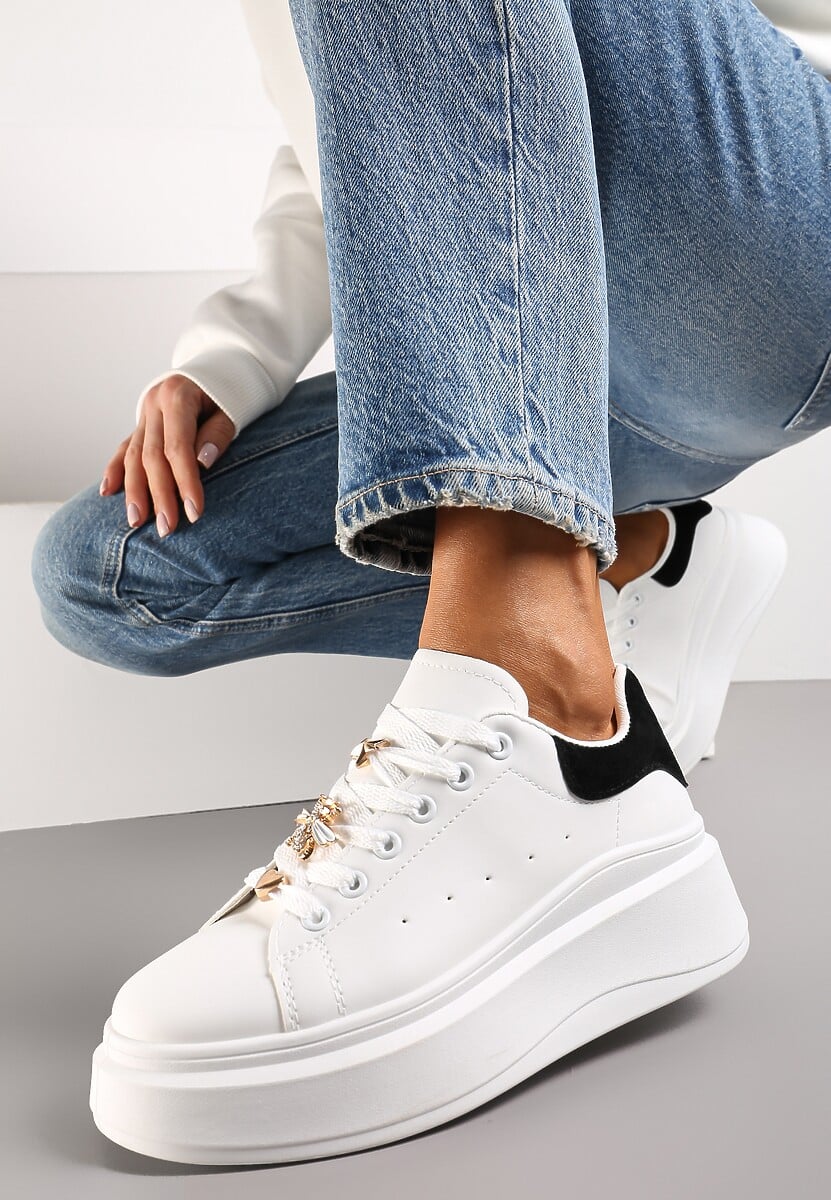 Sneakers Alb-Negru Talpă Groasă Celessi 1