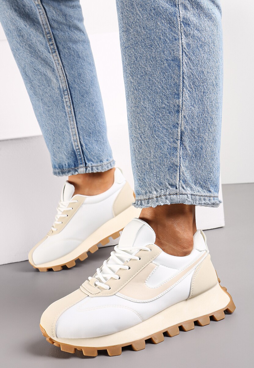 Sneakers bej gleznă platformă Winnela 1