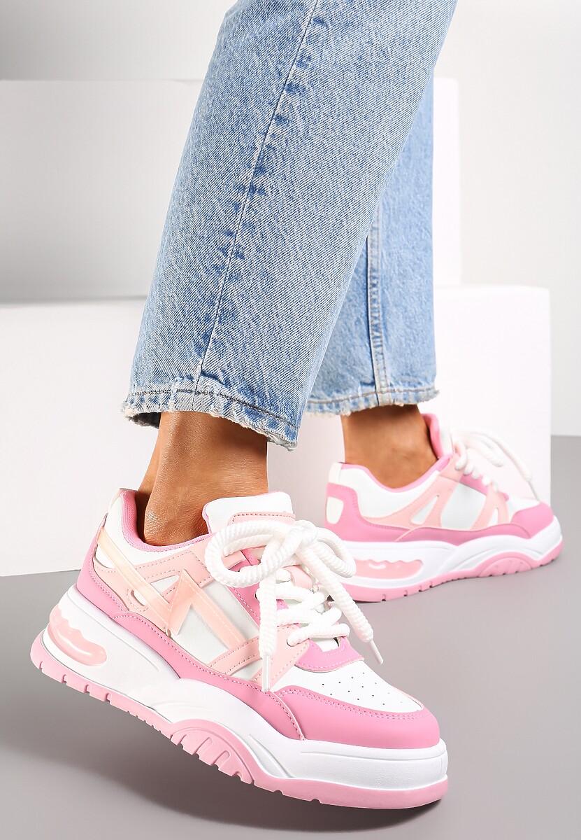 Sneakers Roz cu Talpă Groasă și Sistem de Închidere cu Șiret Gros Iniestra 1