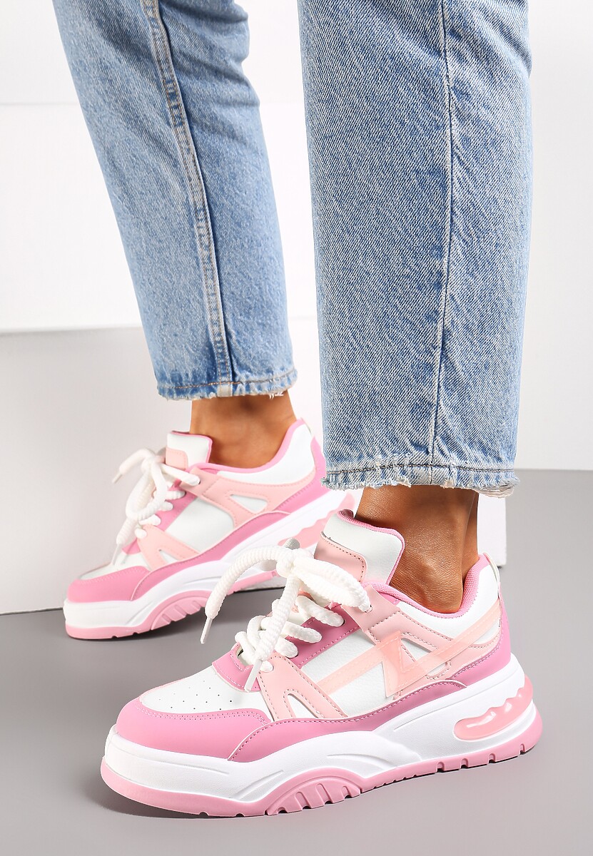 Sneakers Roz cu Talpă Groasă și Sistem de Închidere cu Șiret Gros Iniestra 2