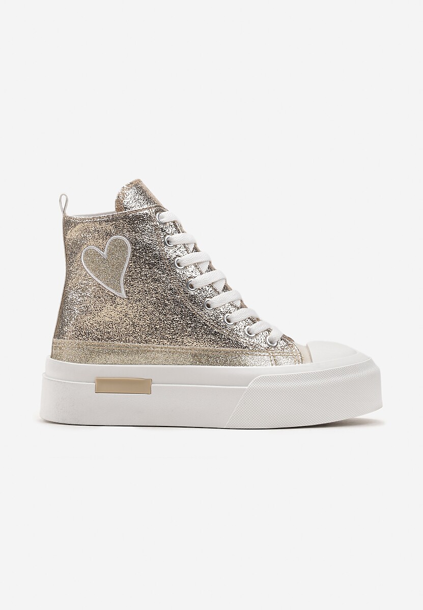 Sneakers Aurii cu Platforma Olien 3