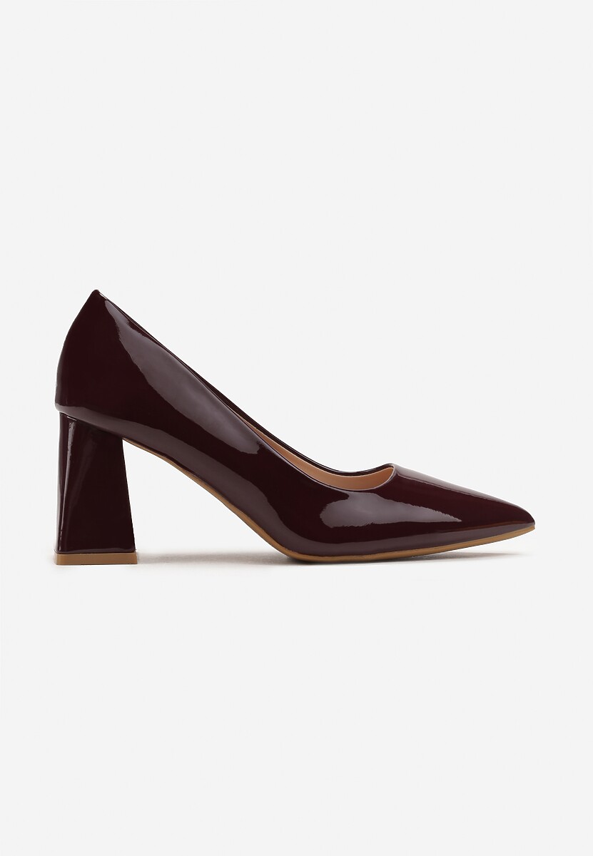 Bordo Pantofi cu Toc Geometric cu Vârf Ascuțit Palmerna 3