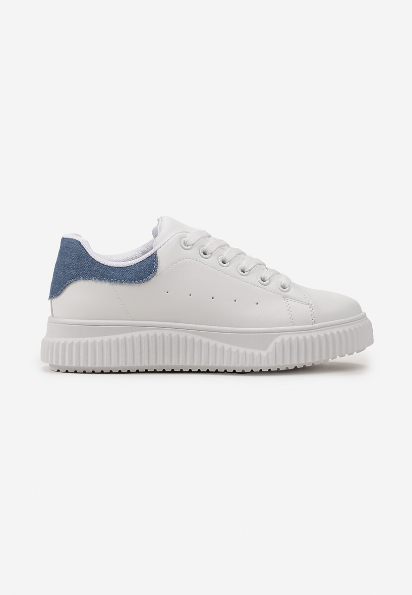 Sneakers Alb-Bleu cu Șireturi Inserție Metalică și Striații Komparre 3