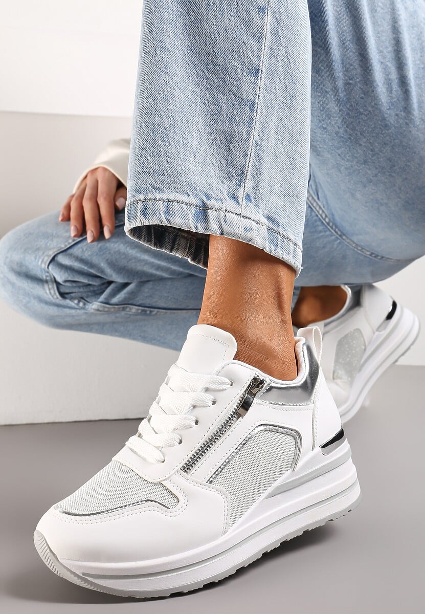 Sneakers Albi Atirola cu Sclipici și Fermoar 1