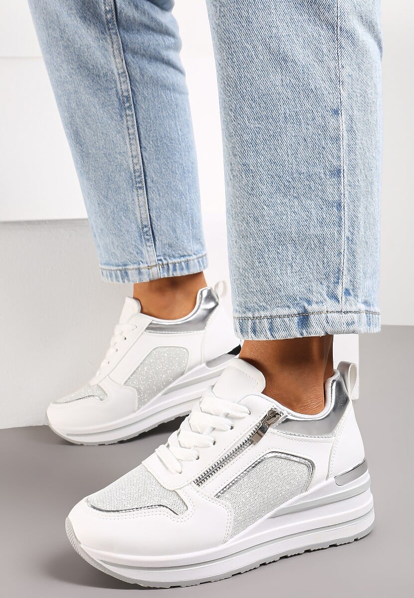 Sneakers Albi Atirola cu Sclipici și Fermoar 2