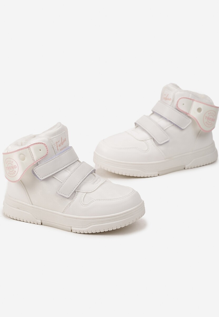 Białe Płaskie Botki Sneakersy z Misiem Devanda 3