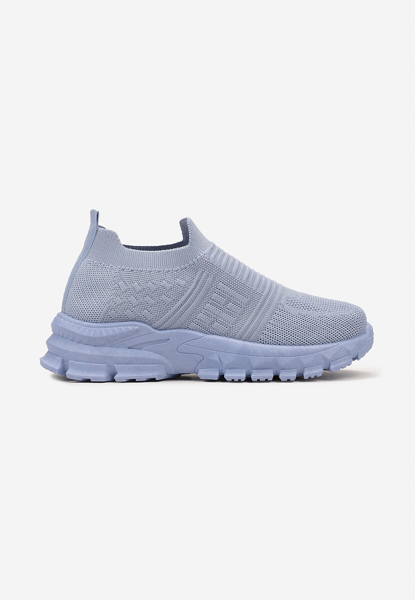 Sneakers albaștri cu partea superioară elastică pe talpă groasă Alamissa 3