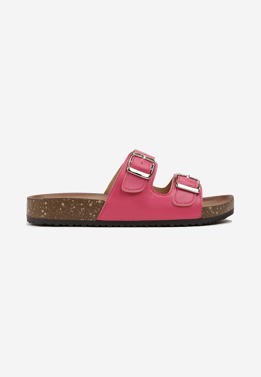 Papuci fuchsia cu talpă de plută și două catarame Liservas 3