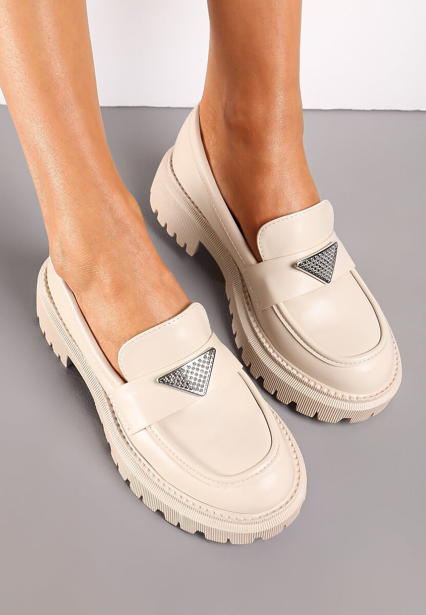 Mocasini bej Nisariel 2