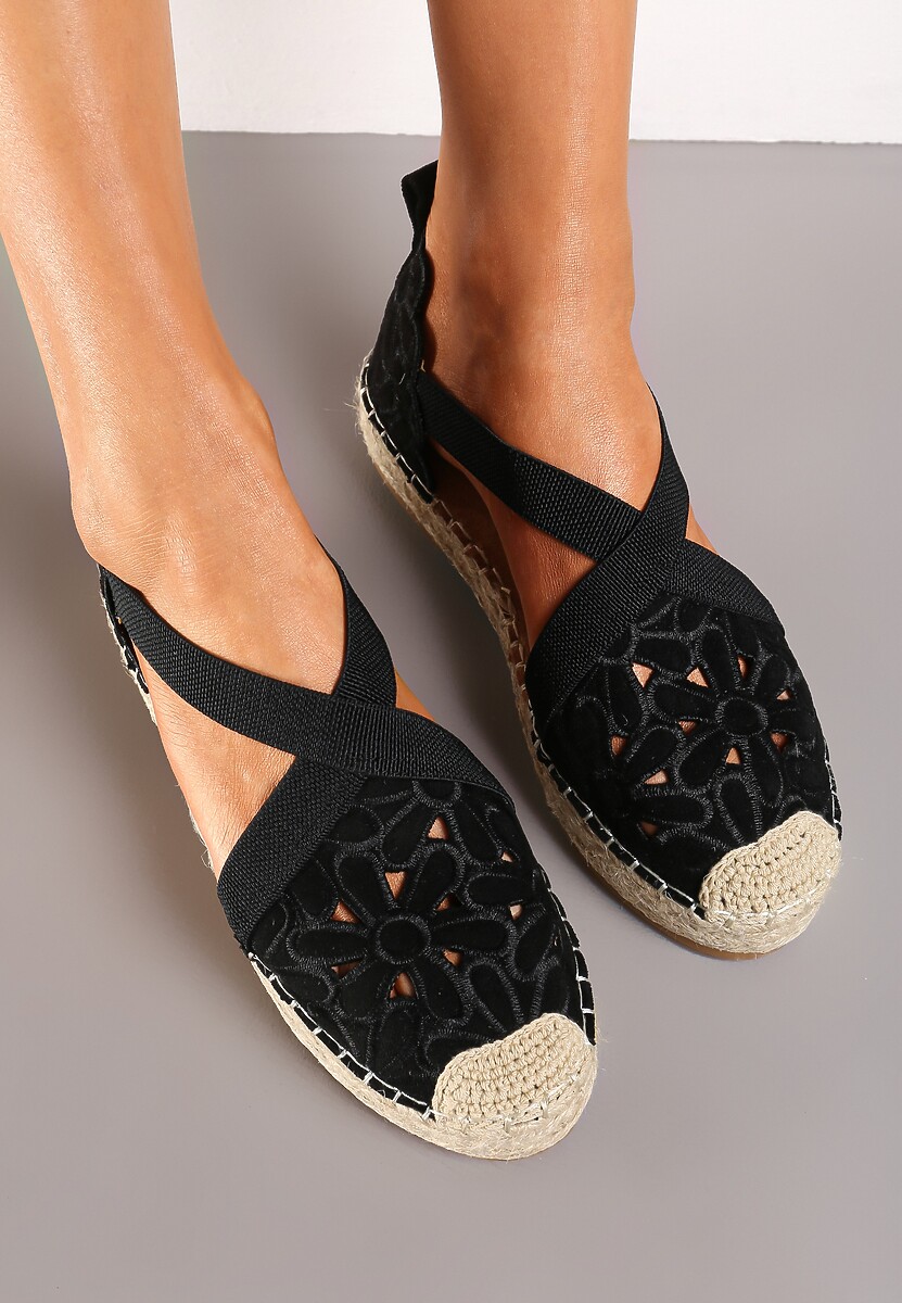 Espadrile Negre Brodate cu Iută Efloria 2