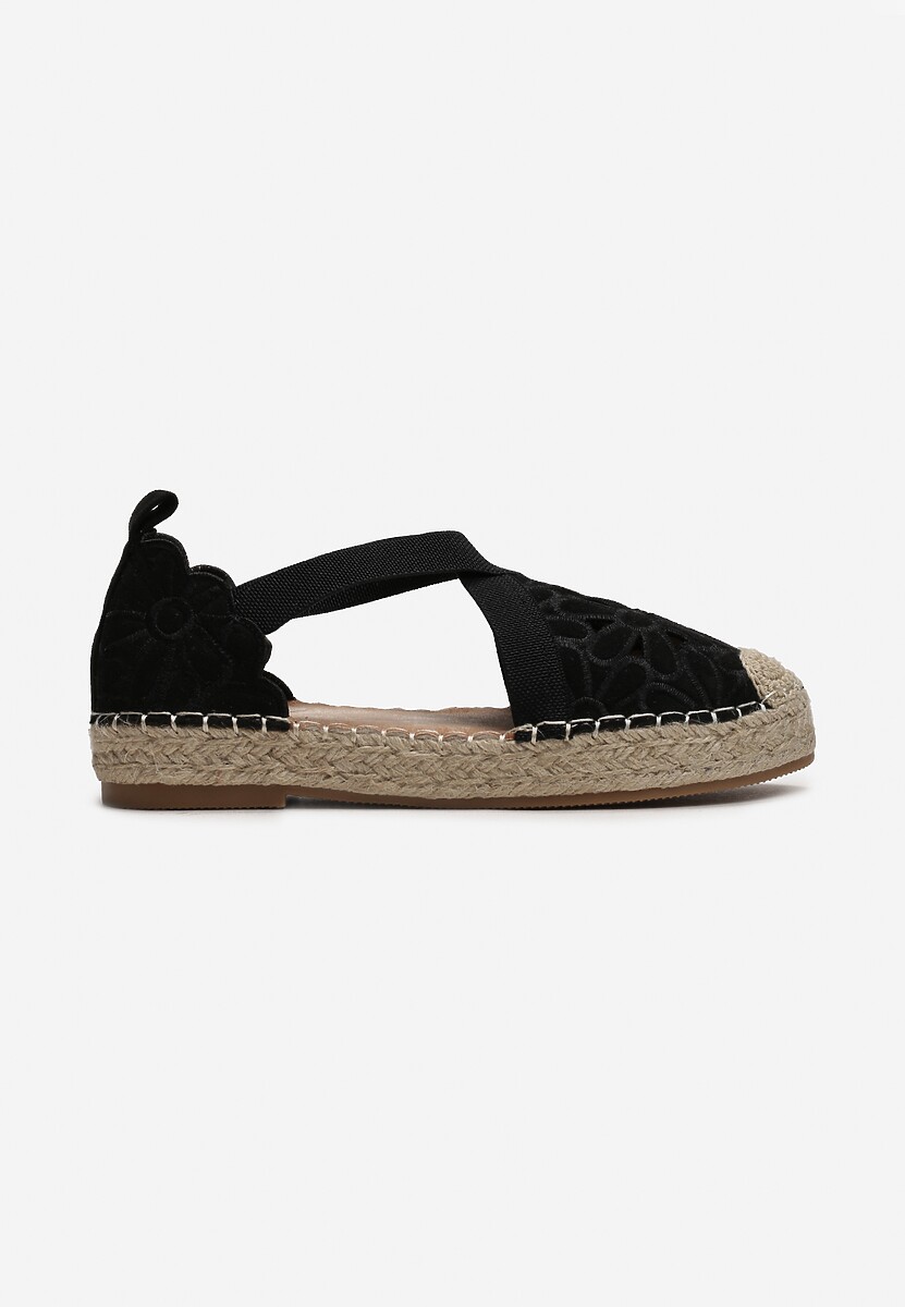 Espadrile Negre Brodate cu Iută Efloria 3