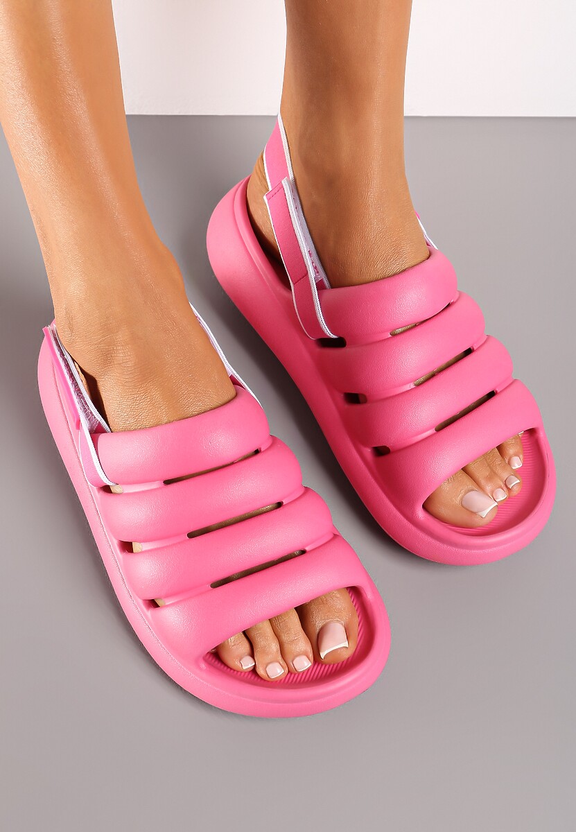 Sandale Fucsia Spuma cu Sistem de Închidere Velcro pe Talpă Groasă Arelis 2