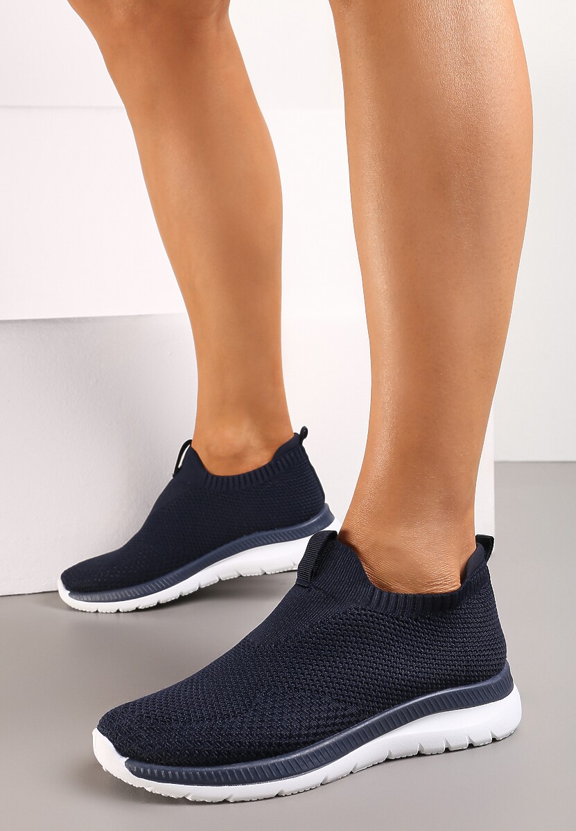 Granatowe Buty Sportowe z Wsuwaną Elastyczną Cholewką Slaia 1