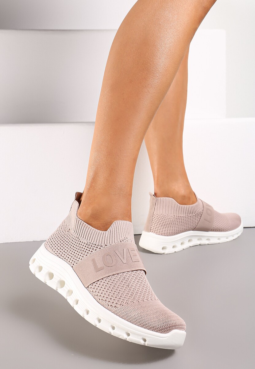 Pantofi Sport Roșii cu Inscripție LOVE și Partea Superioară Elastică Alaissa 1
