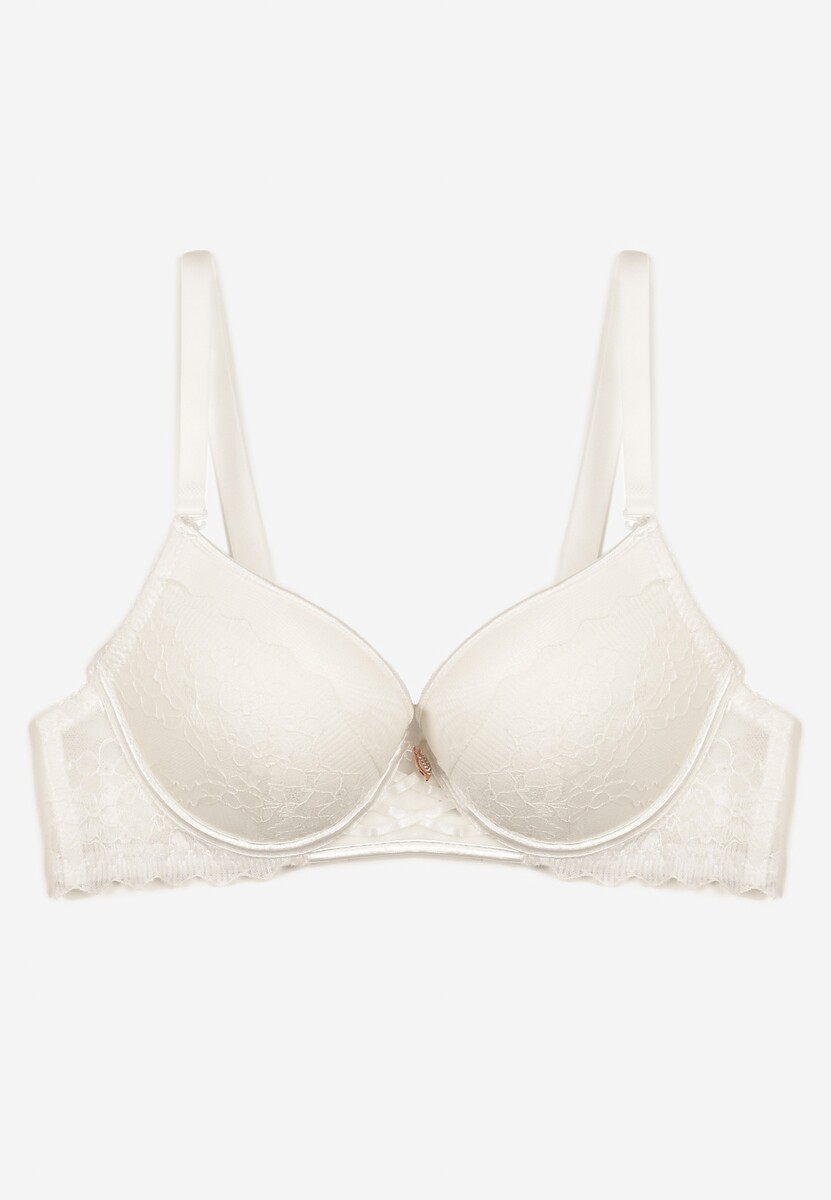 Sutien Push-Up Bej Deschis cu Dantelă Fină Alenmdra 2
