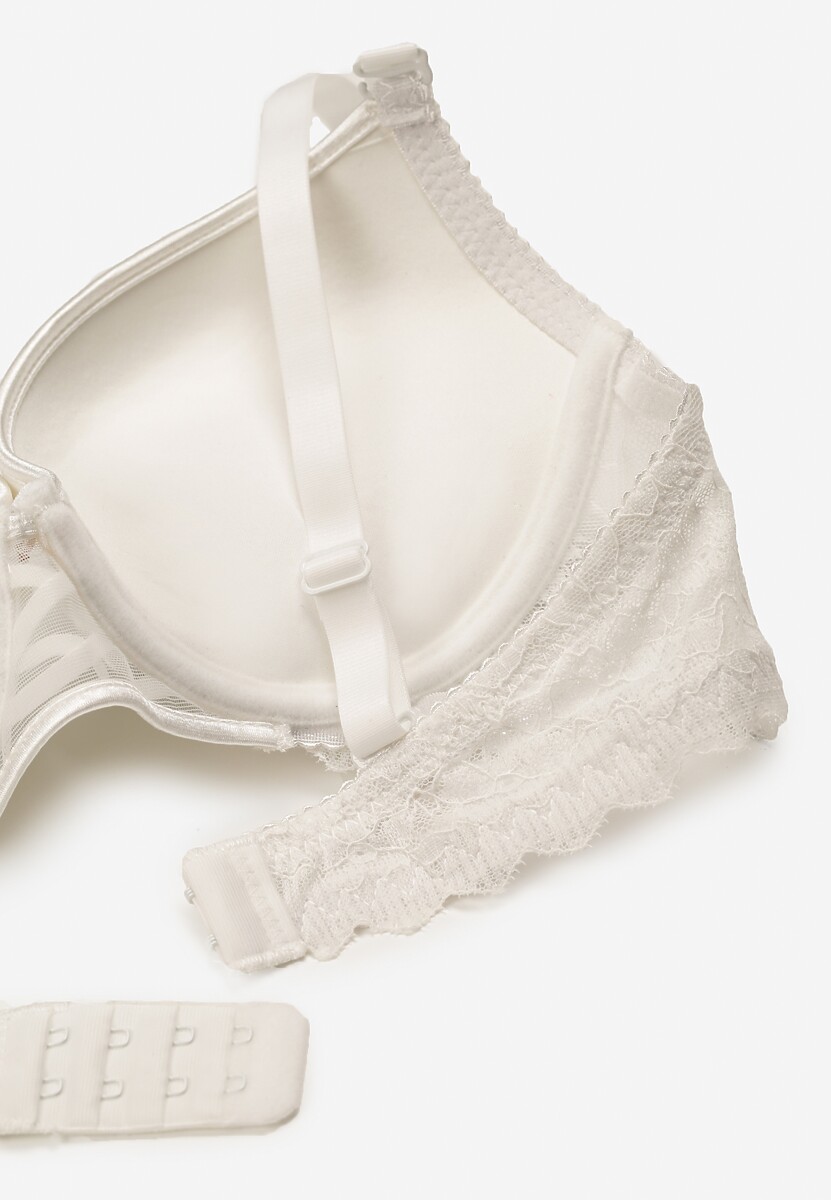Sutien Push-Up Bej Deschis cu Dantelă Fină Alenmdra 3