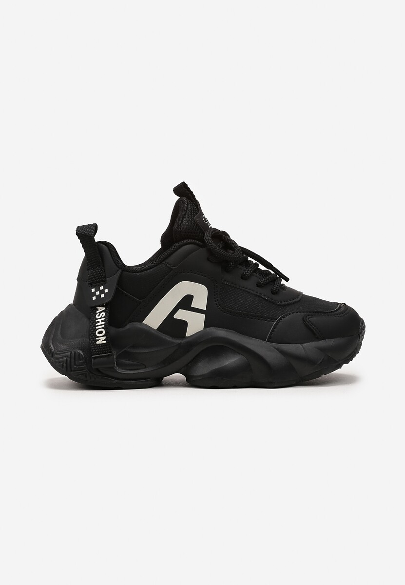 Czarne Buty Sportowe Sneakersy na Grubej Piankowej Podeszwie Lessiona 1
