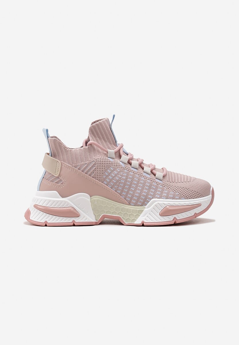 Sneakers Roz Tricou Cu Talpă Groasă Și Carâmb Tip Șosetă Xille 3