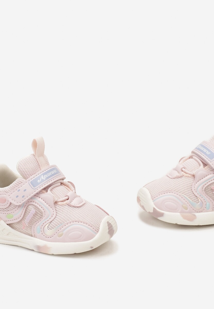 Różowe Buty Sportowe Sneakersy Ozdobione Napisami Fibozia 3
