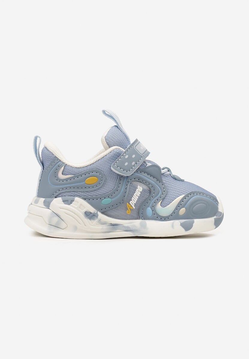 Niebieskie Buty Sportowe Sneakersy Ozdobione Napisami Fibozia 1