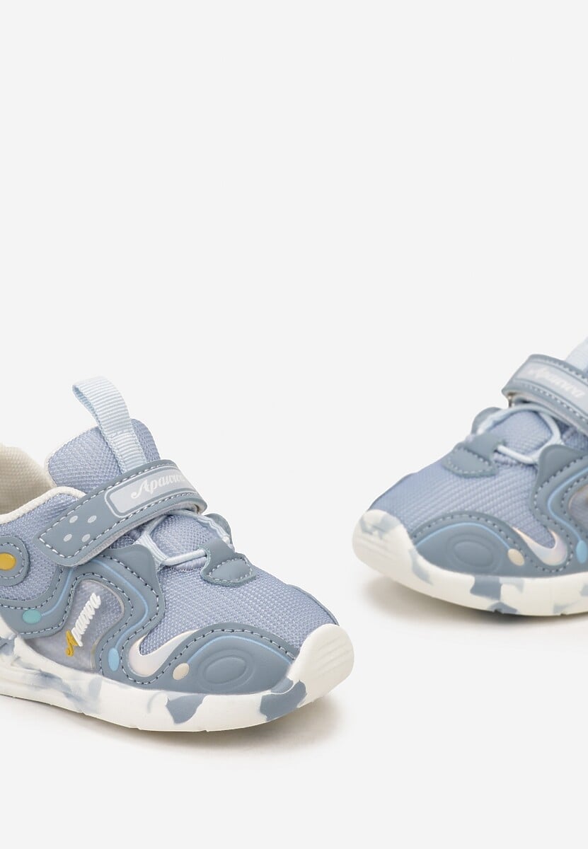 Niebieskie Buty Sportowe Sneakersy Ozdobione Napisami Fibozia 3